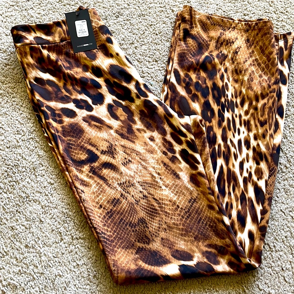 Fashion Nova Animal Print Pants - Size 1x